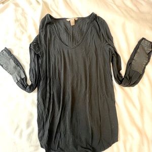 Banana Republic Leather Cuff Shirt